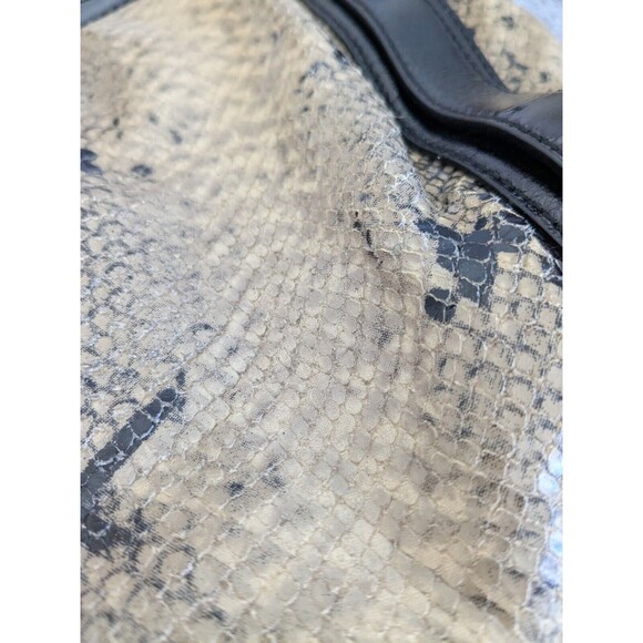 Michael Kors Honey Black Patent Leather Snake Python Embossed Tote Shoulder Bag - Picture 12 of 16